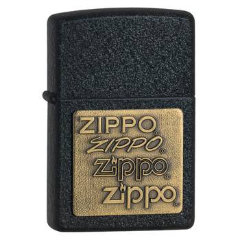 Зажигалка Zippo 362 Brass Emblem Black Crackle