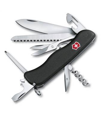яНож Victorinox 0.9023.3 Outrider солдатский с фиксатором, 111мм, черный