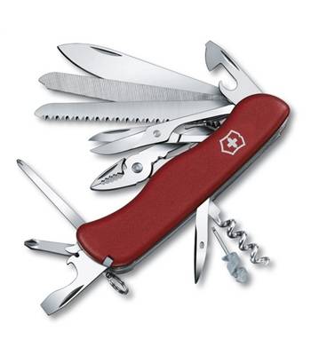 яНож Victorinox 0.9064 Work Champ солдатский с фиксатором, 111мм, красный