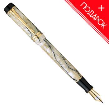 Перьевая ручка Parker Duofold F185 Pearl & Black Centennial (S0767380F)