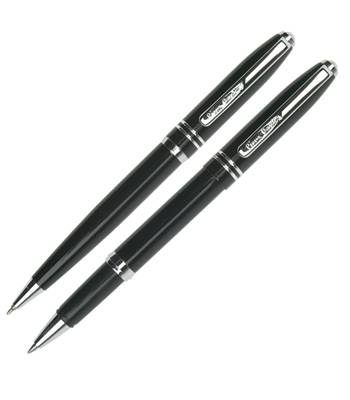 PC0828BP/RP Набор Pierre Cardin Pen and Pen шариковая ручка и роллер. цвет-чёрный, корпус-латунь