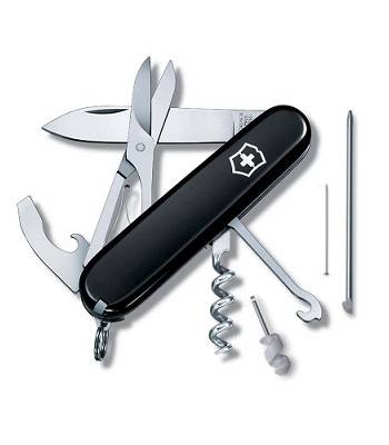 яНож Victorinox 1.3405.3 Compact офицерский, 91мм, черный