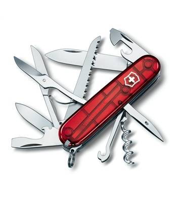 Нож Victorinox 1.3713.T Huntsman офицерский, 91мм, прозрачный красный