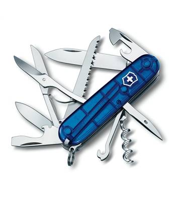 Нож Victorinox 1.3713.T2 Huntsman офицерский, 91мм, прозрачный синий