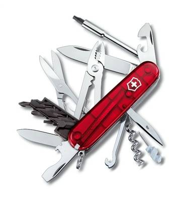 Нож Victorinox 1.7725.T CyberTool 34, 91мм, прозр.красный