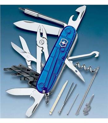 Нож Victorinox 1.7725.T2 CyberTool 34, 91мм, прозр.синий