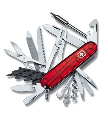 Нож Victorinox 1.7775.T CyberTool 41, 91мм, прозр.красный