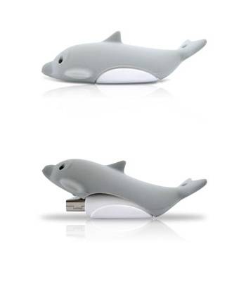 яФлэш-драйв Bone FD-4GB/B_Dolphin/Gr дельфин серый силиконовый (25х63х18мм)