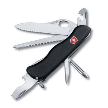 Нож Victorinox 0.8463.MW3 Trailmaster One Hand 111мм, чёрный, с петлей на лезвии, серрейтор