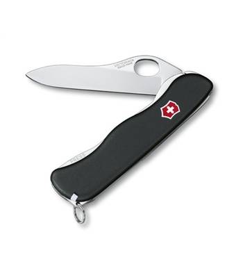 Нож Victorinox 0.8413.M3 Sentinel One Hand 111мм, чёрный, с петлей на лезвии