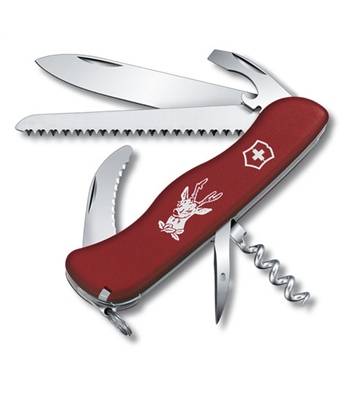 яНож Victorinox 0.8873 Hunter солдатский с фиксатором, 111мм, красный