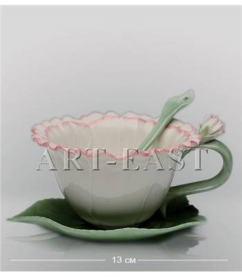 яФарфор Pavone "Гвоздика" CMS-06/2 Чайная пара с ложечкой L=13cm