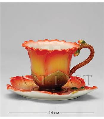 яФарфор Pavone "Роза чайная" FM-06/3 Чайная пара L=14cm