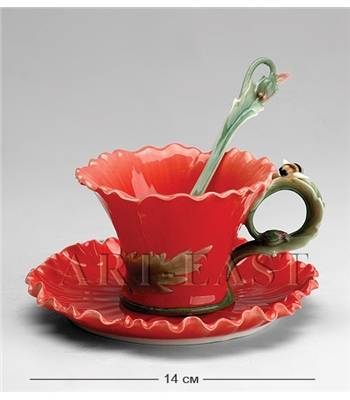 яФарфор Pavone "Маки" FM-07/2 Чайная пара L=14cm