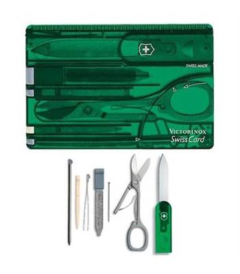 яШвейцарская карта Victorinox 0.7144.T4 SwissCard Emerald/ полупрозр. зеленая