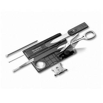 Швейцарская карта Victorinox 0.7333.T3 SwissCard Lite (13 функций, полупрозрачная чёрная)