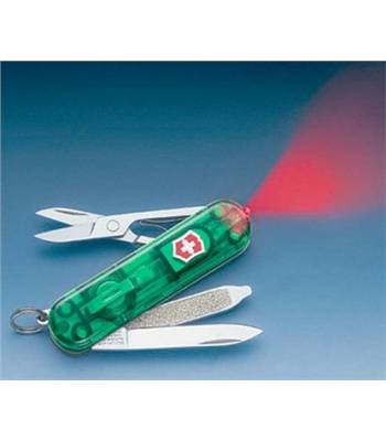 яНож-брелок Victorinox 0.6228.T4 Swisslite Emerald, 58мм, полупрозрач. зеленый с фонариком