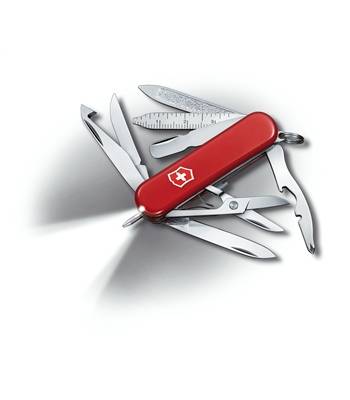 яНож-брелок Victorinox 0.6386 Midnite Minichamp, 58мм, красный с фонариком и ручкой