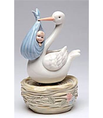 яФигурка фарфоровая "Pavone" CMS-15/7 "Аист/мальчик" H=150mm (музыкальн)