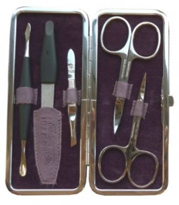 Маникюрный набор Dovo 301121 кожа вола (фиолетовый)