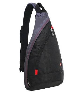 Рюкзак Swissgear SA1092230 "Mono sling" с одной лямкой черный/серый 25х15х45см