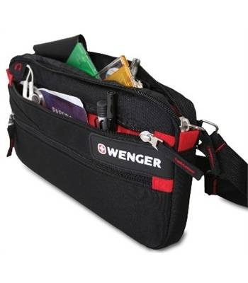 Сумка поясная Wenger 18292132 "Waist bag" черный/красный 31х3,5х15см