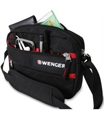 Сумка дорожная для документов Wenger 18322135 "Horizontal accessory bag" черный/красный 23x5x18cm