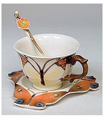 яФарфор Pavone "Бабочка" FM-01/7 Чайная пара L=16cm