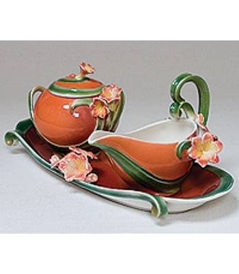 яФарфор Pavone "Кливия" FM-35/2 Набор сахарница и молочник L=31cm