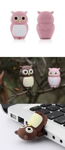 яФлэш-драйв Bone FD-8GB/B_Owl/P сова розовая силиконовая (27х40х18мм)