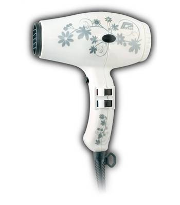 яФен Parlux 0901-3500 ion flover COMPACTCeramic+Ionic белый с цветами, 2000W