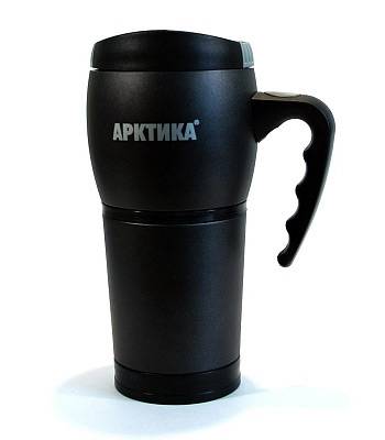 яТермокружка "Арктика" автомобильная 806-400 (400мл) с ручкой (чёрная)