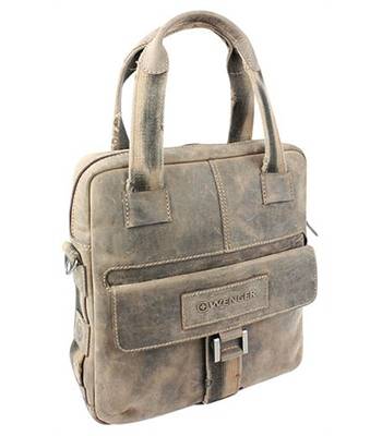 Кожаная сумка вертикальная Wenger W16-05 "STONEHIDE", коричневый, кожа, 35x9x37 см