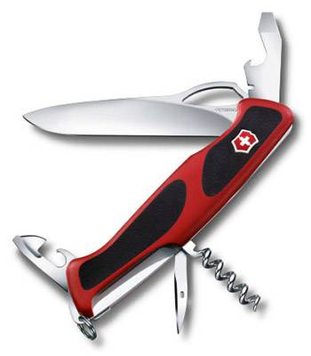 Нож Victorinox RangerGrip 61 (арт. 0.9553.MC, 130мм 11 функций красно-чёрный)