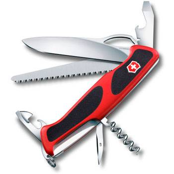 Нож Victorinox RangerGrip 79 (арт. 0.9563.MC, 130мм 12 функций красно-чёрный)