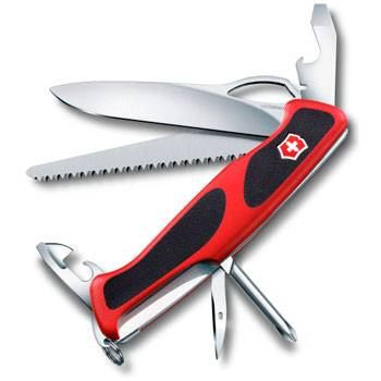 Нож Victorinox RangerGrip 78 (арт. 0.9663.MC, 130мм 12 функций красно-чёрный)