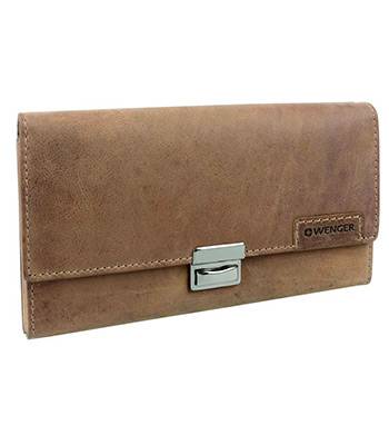 Портмоне Wenger W11-18BROWN Wildspitz, коричневый, кожа нубук, 17,5х3х9,5см