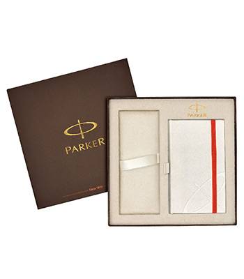 яКоробка Parker подарочная 1910533 (с местом для ручки и белым блокнотом в комплекте)