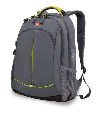 Рюкзак Swissgear SA3165426408 серый/лайм 32x15x46 см, 22 л со светоотражающ элементами