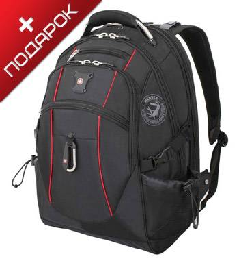 Рюкзак Swissgear SA6677202408 черный/красный  с отделением для ноутбука 15" 34x23x48 см, 38 л