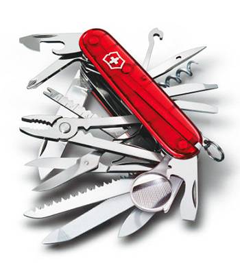 Нож Victorinox 1.6795.T SwissСhamp, 91мм, полупрозрачный красный