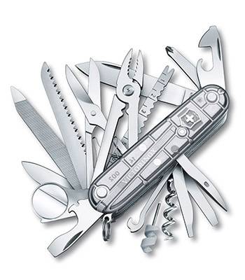 Нож Victorinox 1.6794.T7 SwissСhamp, 91мм, полупрозрачный серебристый