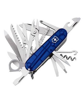 Нож Victorinox 1.6795.T2 SwissСhamp, 91мм, полупрозрачный синий