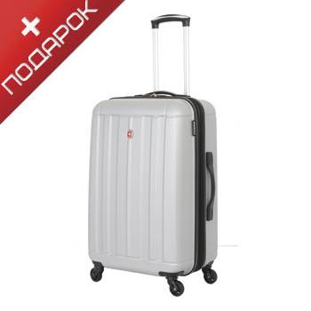 яЧемодан Wenger WGR6297404154 USTER, серебристый, АБС-пластик, 34x22x48 см, 37 л