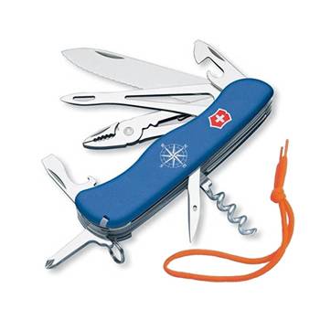 яНож Victorinox 0.9093.2WS Skipper солдатский с фиксатором, 111мм, синий