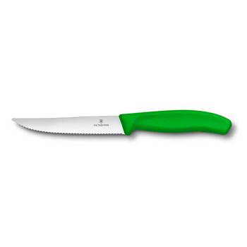 Нож Victorinox для стейка и пиццы 6.7936.12L4 SwissClassic"Gourmet"(12см с серрейт.заточкой,зелёный)