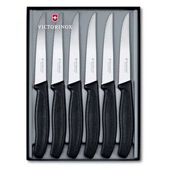 яНабор ножей для стейков Victorinox 6.7233.6G (11 см, серрейтор, чёрная рукоять)