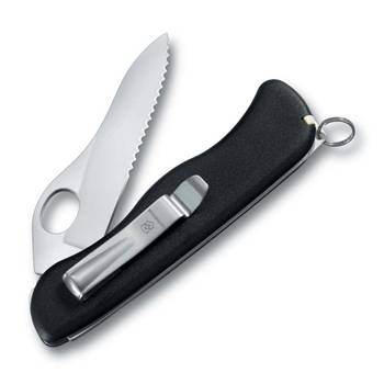 яНож Victorinox 0.8416.MW3 Sentinel Clip 111мм, чёрный, серрейтор, с клипсой