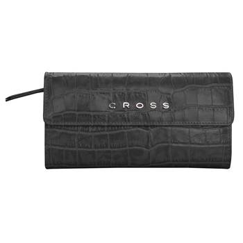 Кошелёк Cross Bebe Coco AC578302-1 кожа наппа, фактурная, чёрный/розовый  19,5 х 10,5 х 3 см.