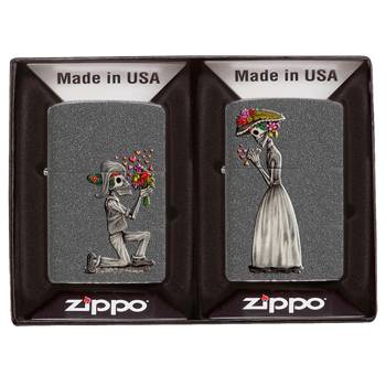 Зажигалка Zippo 28987 Набор из двух зажигалок в коробке, Iron Stone